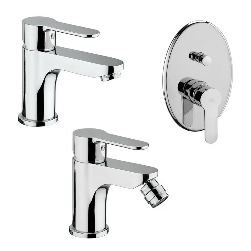 Offerta Speciale Set rubinetti Paffoni Blu lavabo bidet e doccia incasso con deviatore