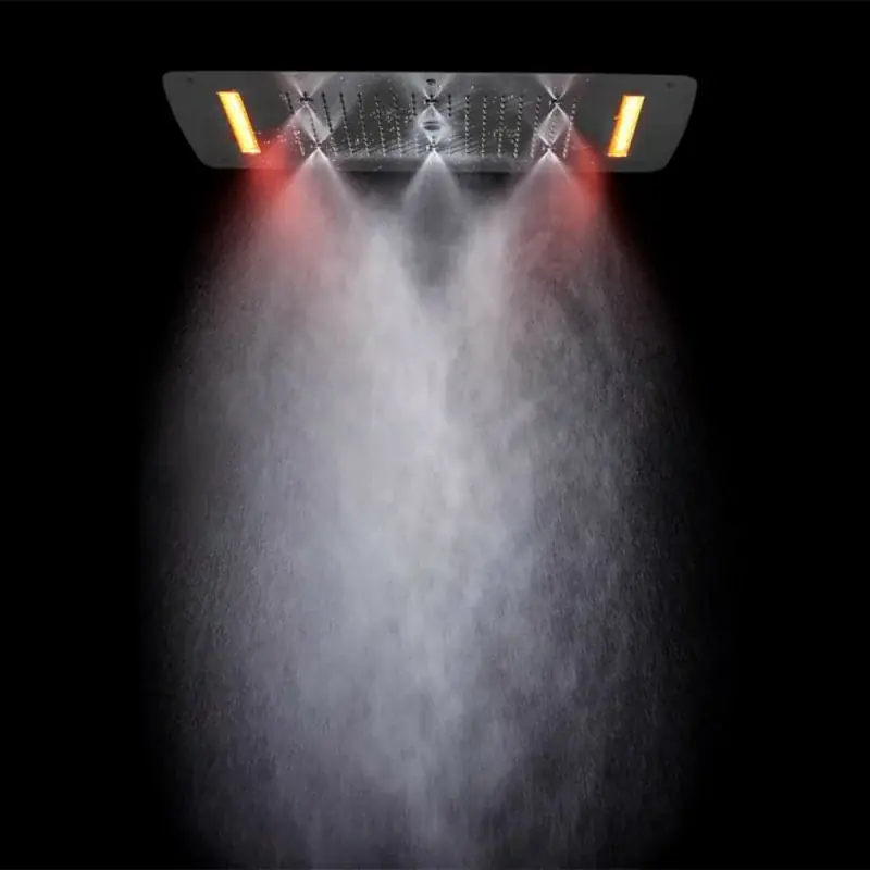Must-Have Soffione doccia ad incasso rettangolare 42x72 con 4 getti e luci LED