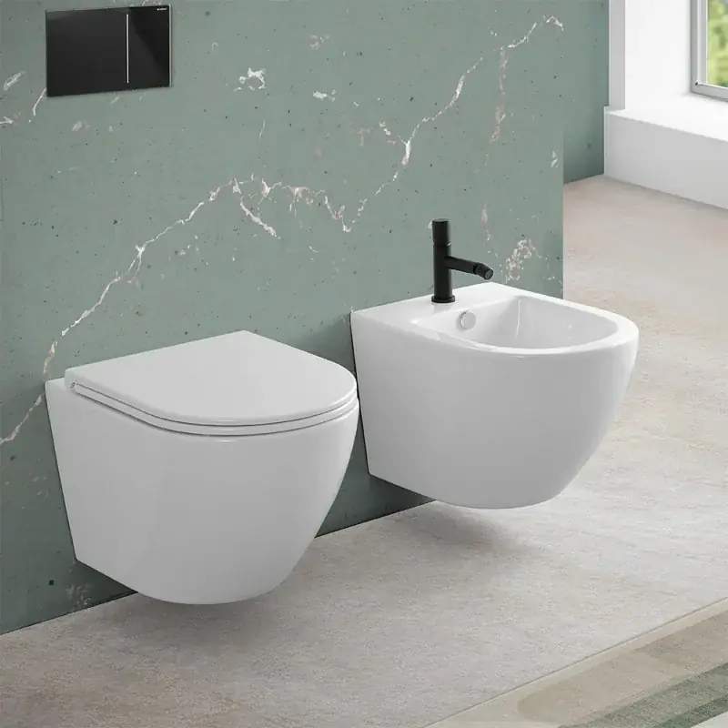 Sanitari sospesi scarico a vortice e copriwc soft-close Tao Solo Oggi
