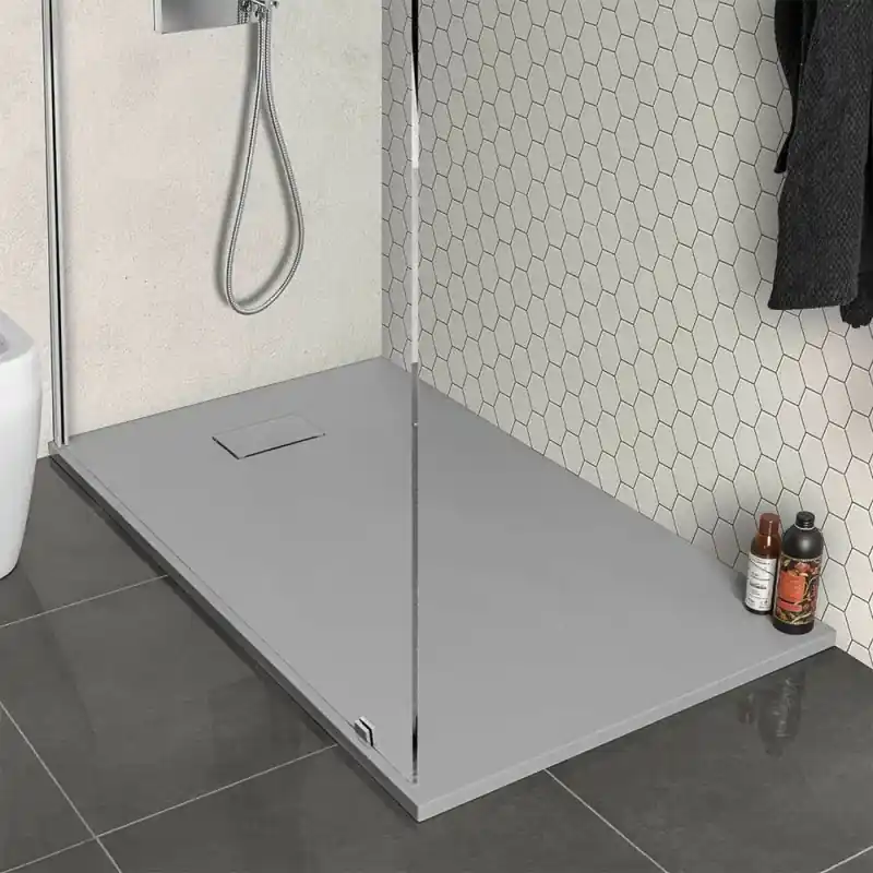 Piatto doccia 80x90 in resina grigio effetto pietra riducibile Agorà Vendita Finale