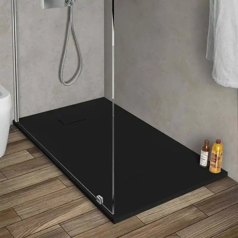 Piatto doccia 70x120 in resina nero effetto pietra riducibile Agorà Promo Stagionale