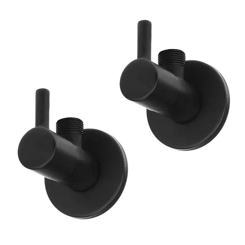 Coppia valvole da arresto tonde nero opaco attacchi 1/2G x 3/8G Pagamento Sicuro