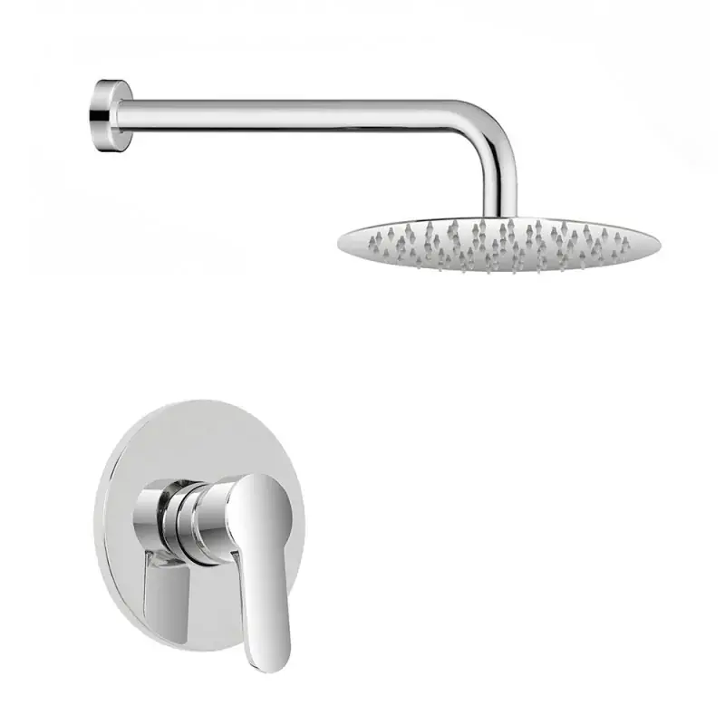Esclusivo Set doccia a incasso con braccio 35 cm e soffione tondo 25 cm Zoe