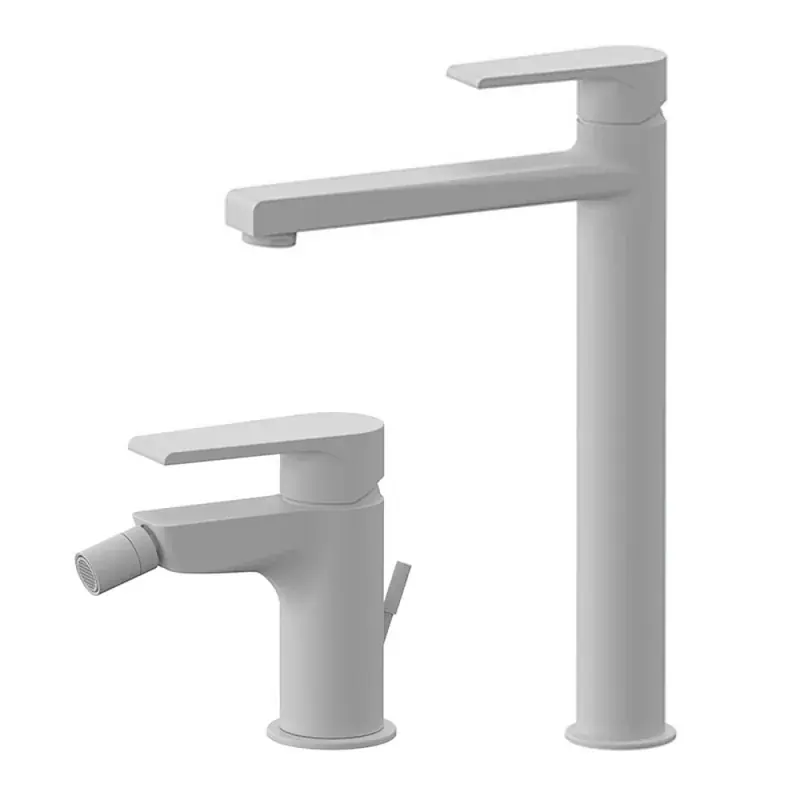 Super Prezzo Set miscelatori lavabo alto e bidet bianco opaco Mariani serie Artic