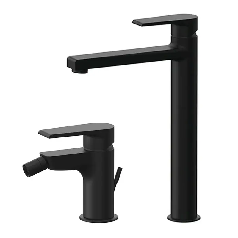 Set miscelatori lavabo alto e bidet nero opaco Mariani serie Artic Occasione