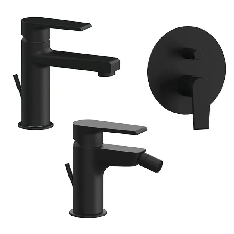 Set miscelatori lavabo bidet e doccia incasso nero opaco Mariani Artic Novità