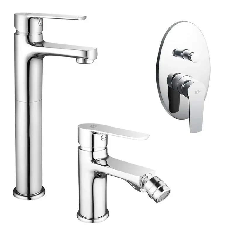 Set miscelatori lavabo alto bidet e doccia incasso con deviatore Juliette Promozione Esclusiva