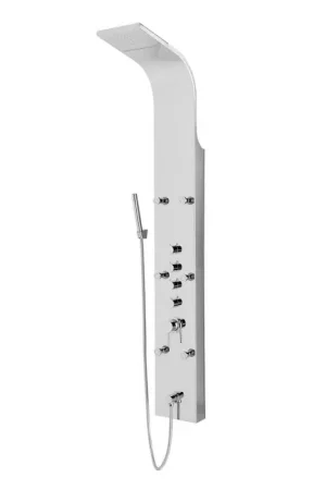 Acquista Ora Pannello doccia multifunzione cromato lucido in acciaio inox con 4 getti