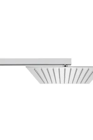 Acquista Ora Kit doccia braccio 25 cm e soffione rettangolare 25x15 cm cromato lucido