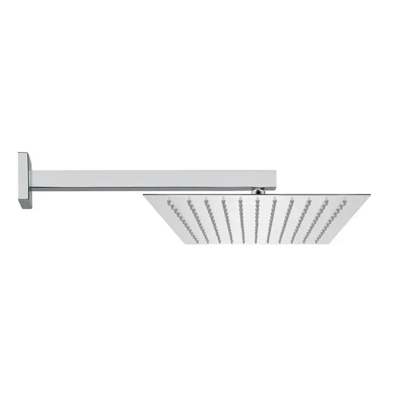 Acquista Ora Kit doccia braccio 25 cm e soffione rettangolare 25x15 cm cromato lucido