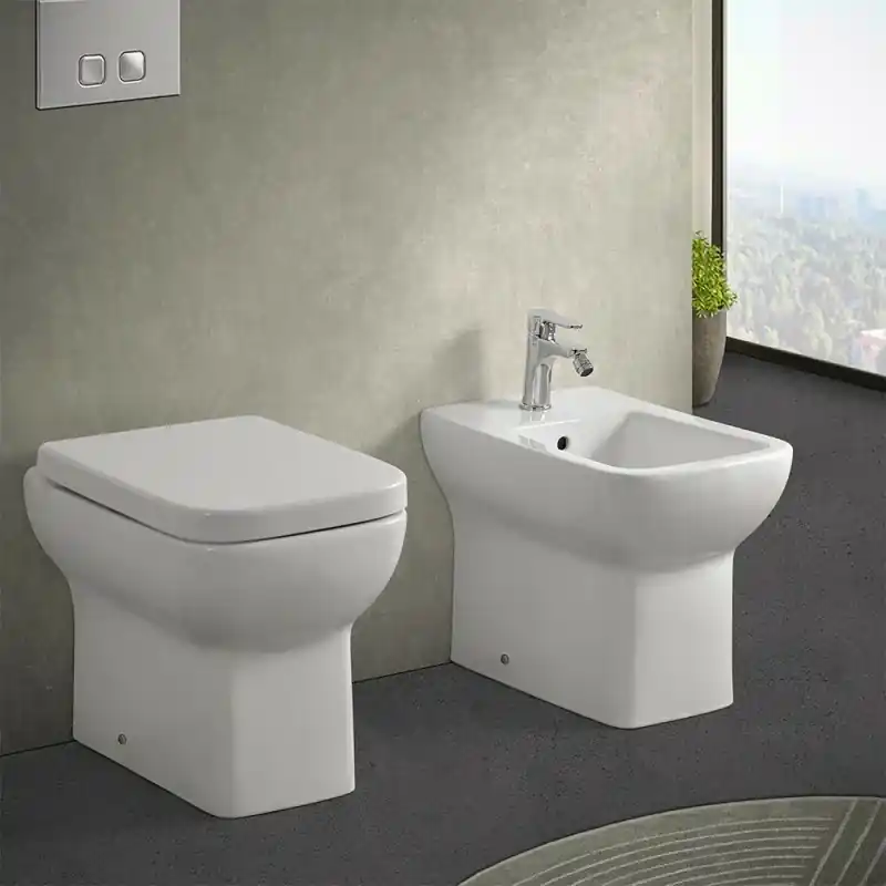 Ultimissimo Modello Wc e bidet filomuro salvaspazio Rimless e sedile originale soft close Ginevra