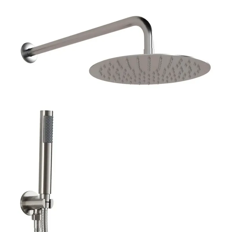 Occasione Imperdibile Kit doccia satinato con braccio 35 soffione 25 e set doccia completo Gemini
