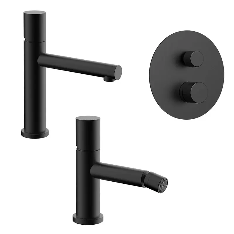 Quantità Limitata Set miscelatori nero opaco lavabo bidet e doccia con deviatore Gemini