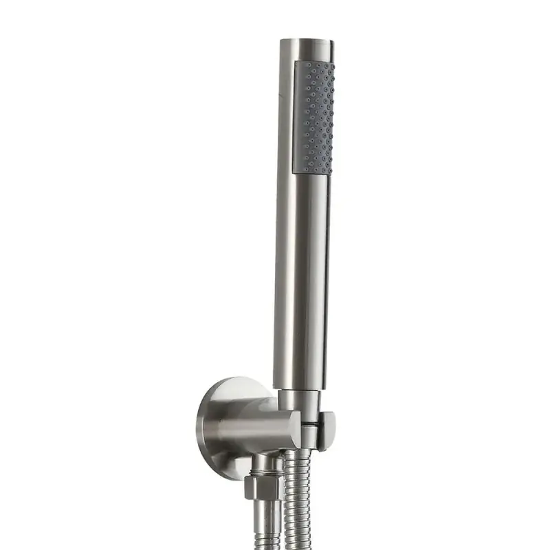 Promo Stagionale Kit doccia completo satinato in acciaio inox con doccetta in ottone