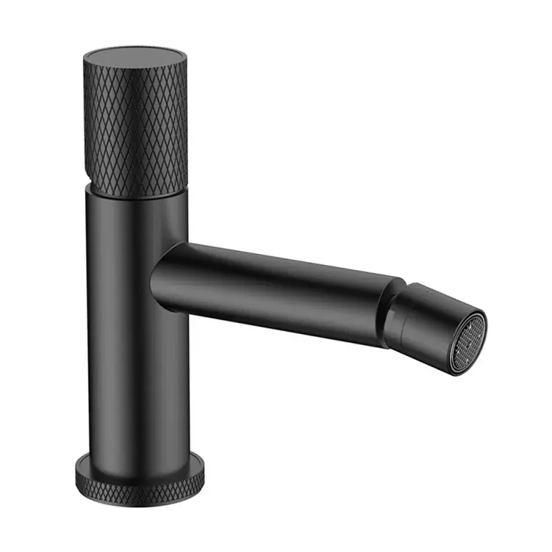Prezzo Di Fabbrica Miscelatore bidet nero opaco con leva zigrinata in acciaio inox Gemini
