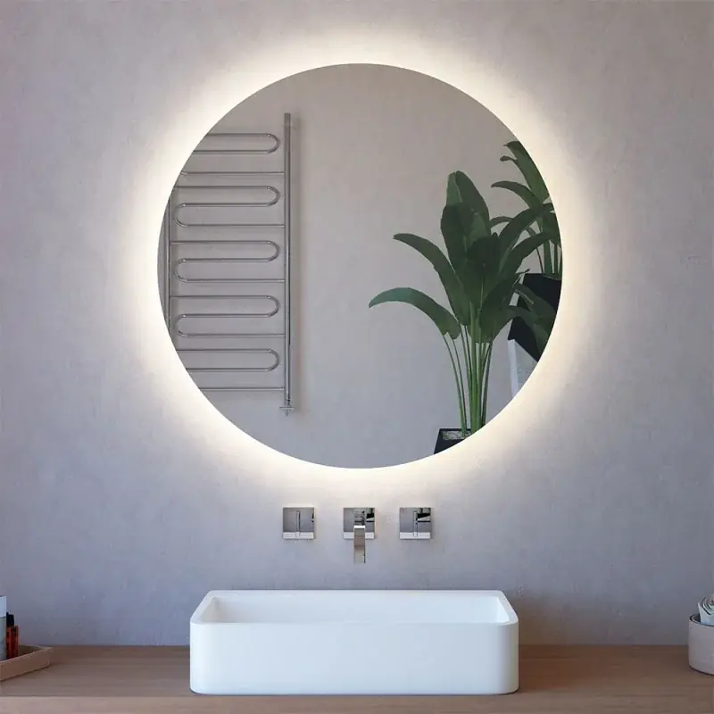 Specchio tondo 85 cm a filo lucido con illuminazione perimetrale a LED Prezzo Conveniente