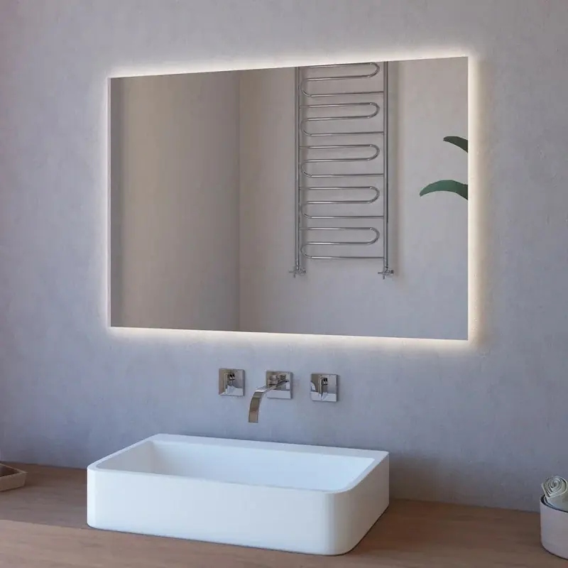 Specchio LED 100x70 installazione reversibile e illuminazione perimetrale Ultime Pezzi