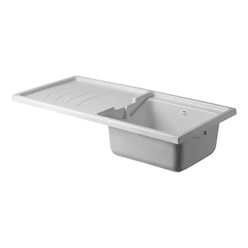 Vasca lavatoio con coprilavatrice 124x60 in termoformatura bianco con kit di scarico Offerta Speciale