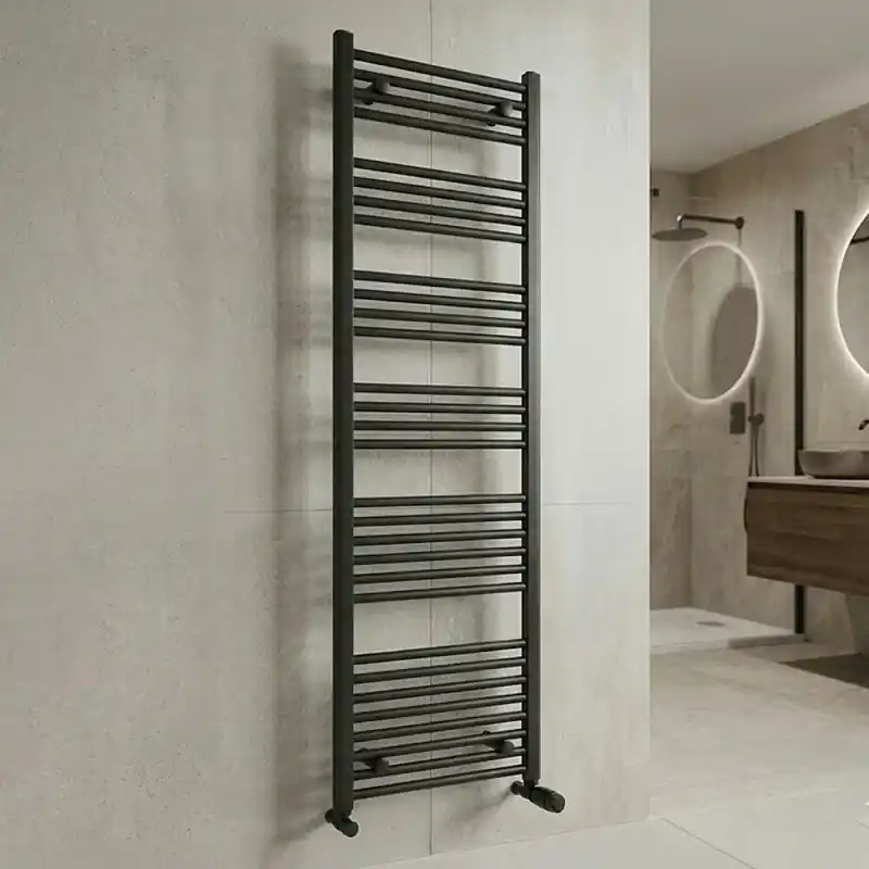 Termoarredo bagno H 176 x L 55 cm in acciaio nero opaco Compra Oggi Stesso