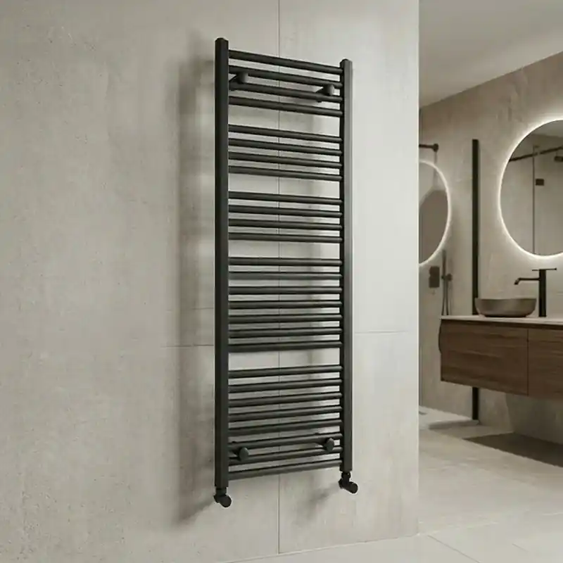Occasione Imperdibile Termoarredo bagno H 150 x L 55 cm in acciaio nero opaco
