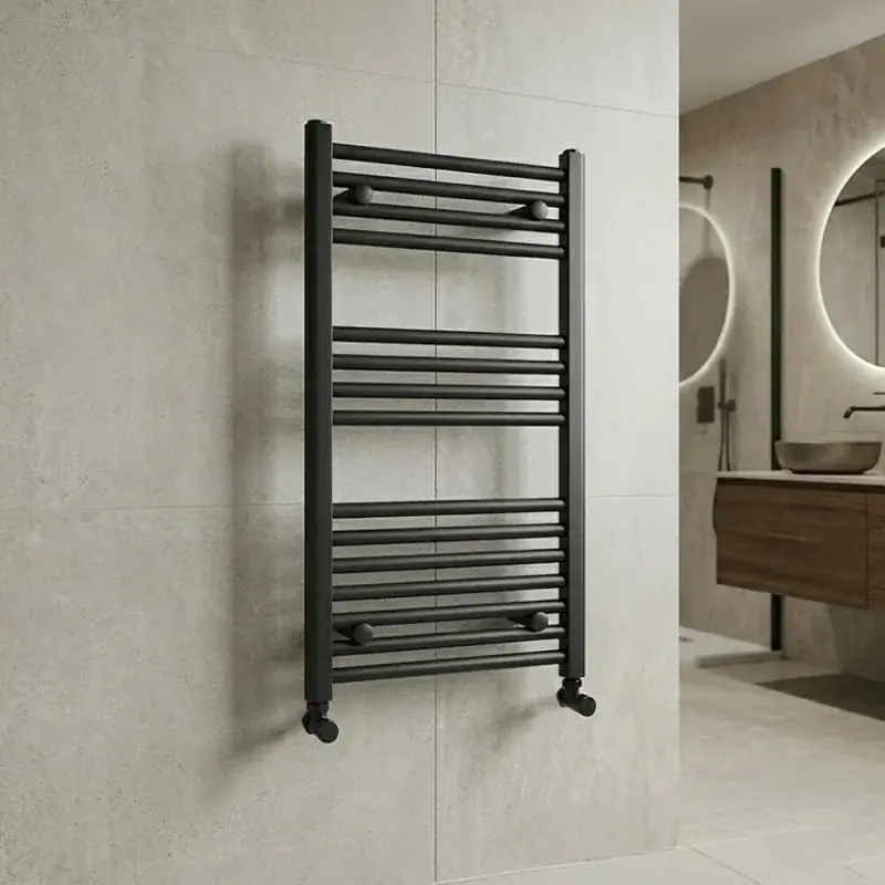 Termoarredo bagno H 80 x L 60 cm in acciaio nero opaco Compra Adesso
