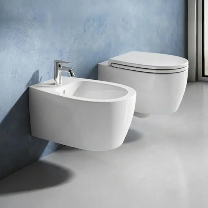 Non Perdere Sanitari sospesi bianco lucido con scarico rimless e copriwc Demy Dolomite