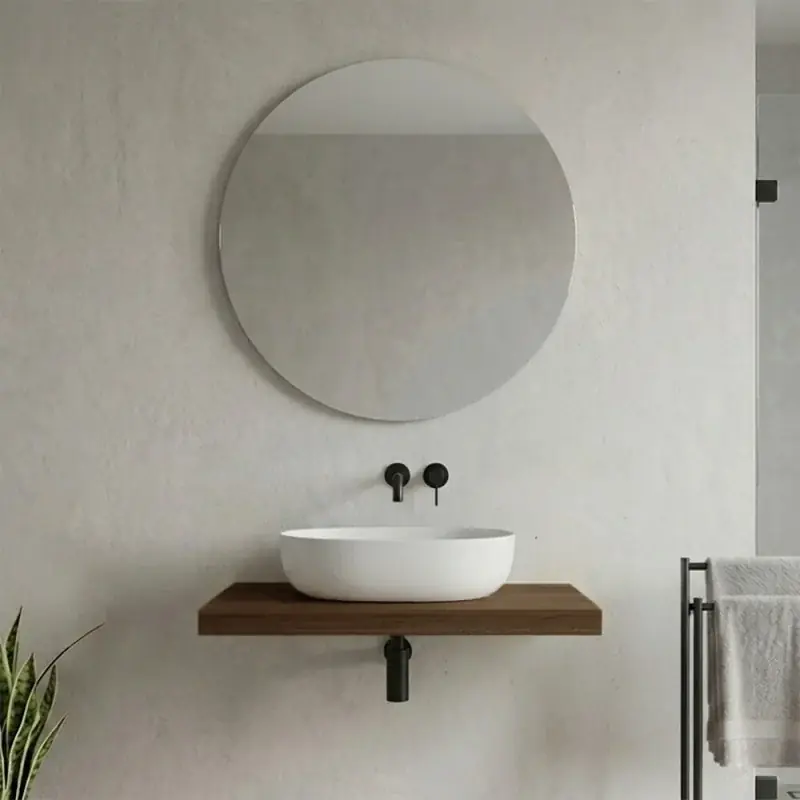 Must-Have Mensolone bagno 80 cm in legno effetto rovere scuro Levia