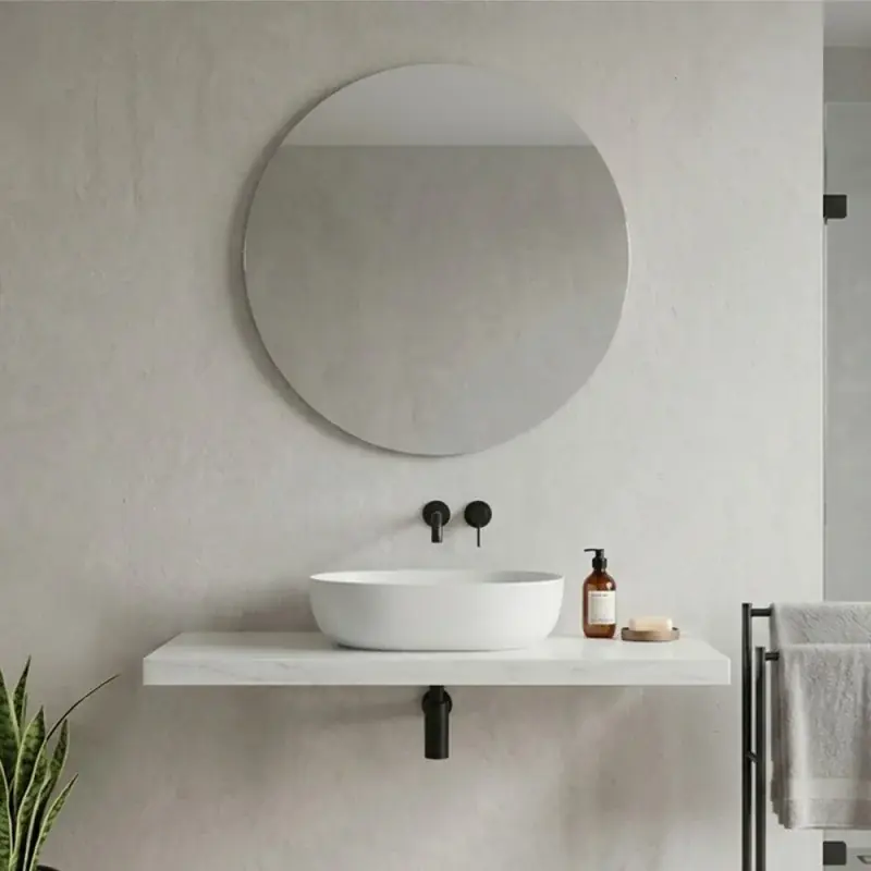 Mensolone bagno 120 cm in legno effetto marmo bianco carrara Levia Prezzo Di Fabbrica