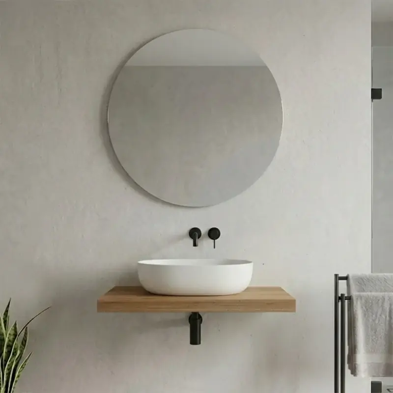 Quantità Limitata Mensolone bagno 80 cm in legno effetto rovere naturale Levia