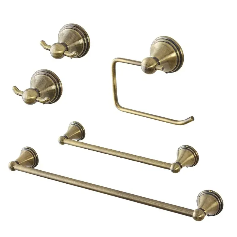 Set accessori a muro 5 pezzi in acciaio con finitura bronzo e viti incluse Iris Vendita Finale