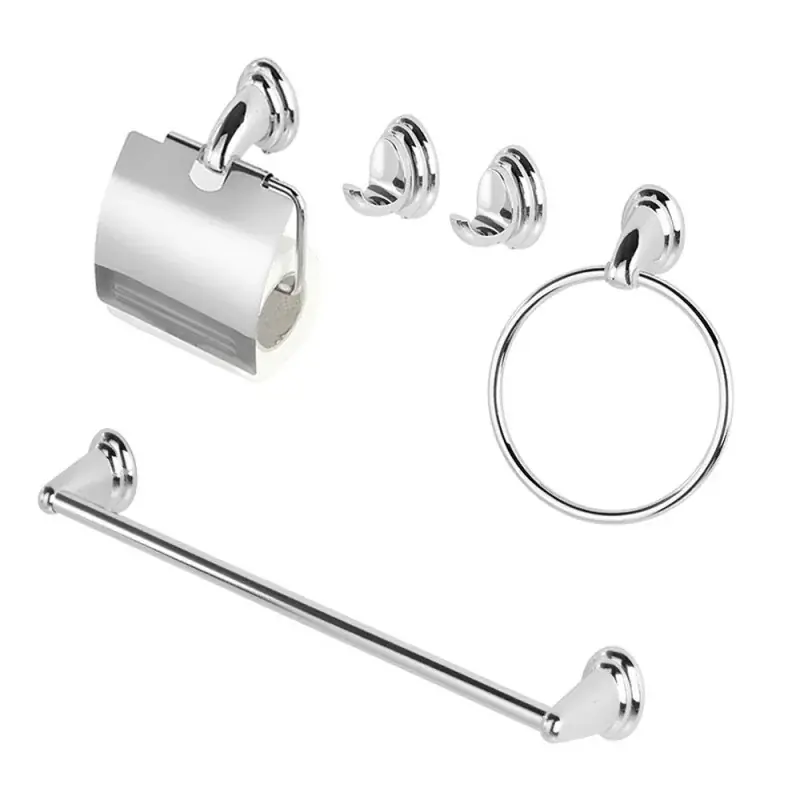 Quantità Limitata Set accessori a muro 5 pezzi in acciaio cromato viti incluse Facile