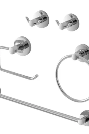 Acquista Ora Set accessori a muro 5 pezzi in metallo cromato e ABS viti incluse Sprint