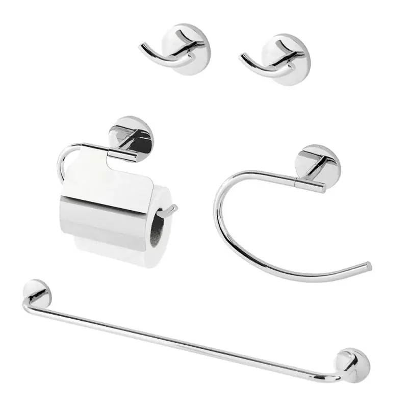 Set accessori a muro 5 pezzi in acciaio cromato e viti incluse Bora Subito Disponibile