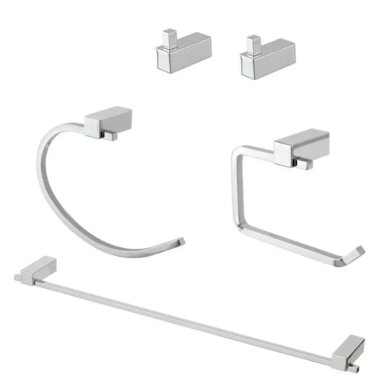 Miglior Prezzo Set accessori a muro 5 pezzi in acciaio cromato e viti incluse Unica