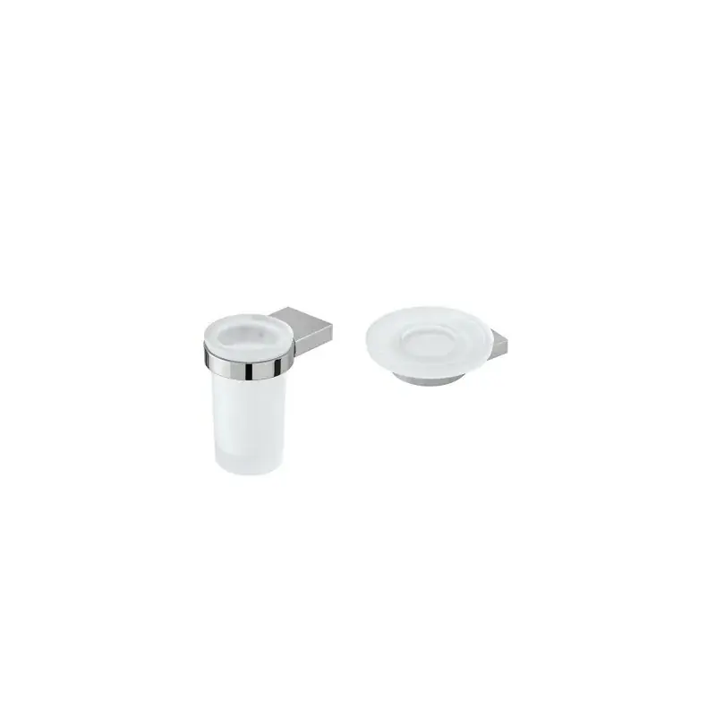 Set accessori a muro portaspazzolini e portasapone in acciaio Futura Prezzo Di Fabbrica