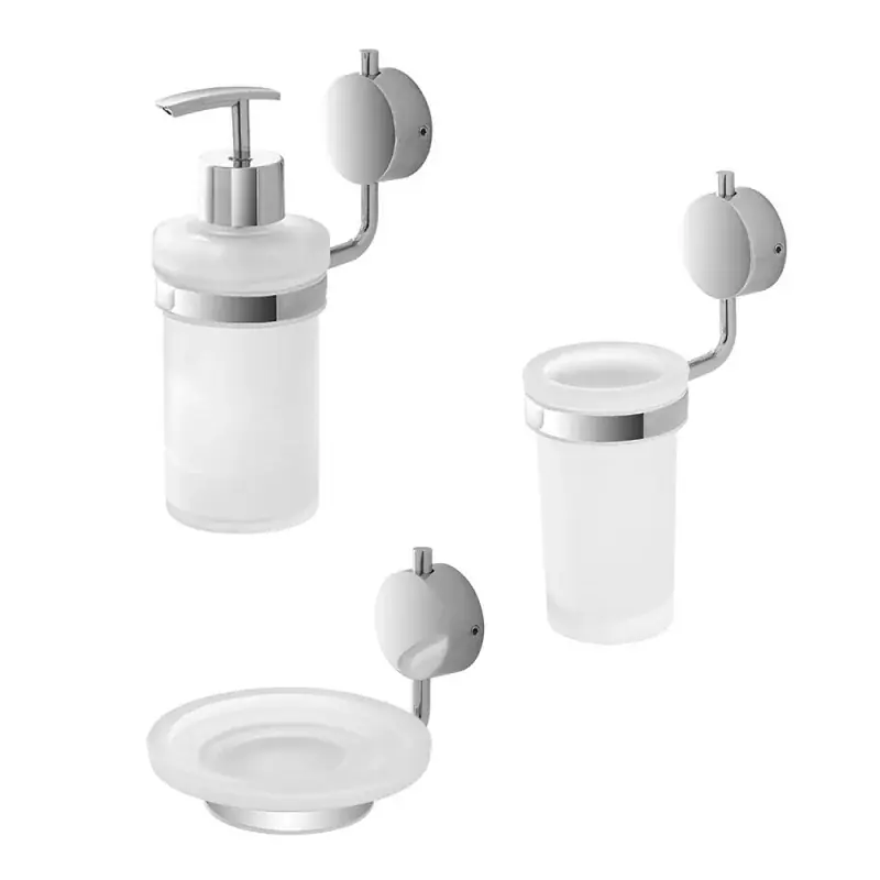 Set accessori a muro 3 pezzi in acciaio cromato e viti incluse Plaza Compra Online