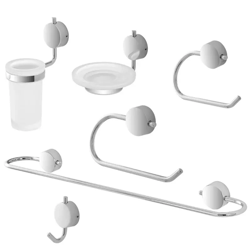 Super Prezzo Set accessori a muro 6 pezzi in acciaio cromato e viti incluse Plaza