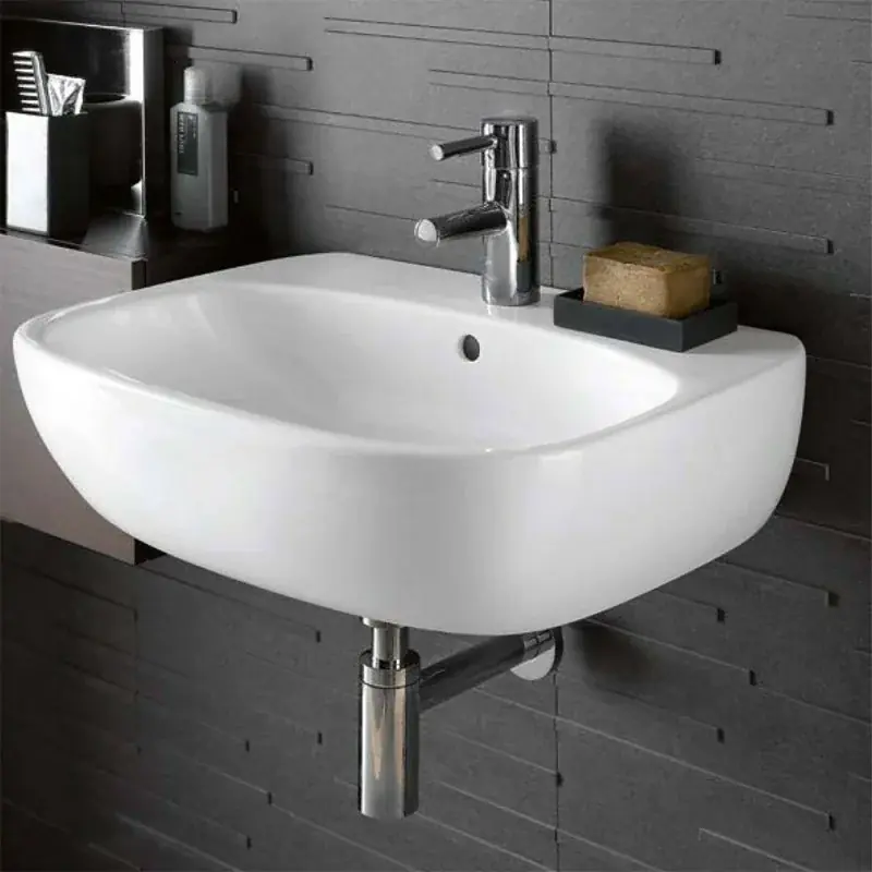 Lavabo sospeso 60 cm Geberit bianco lucido monoforo Fantasia Occasione Imperdibile