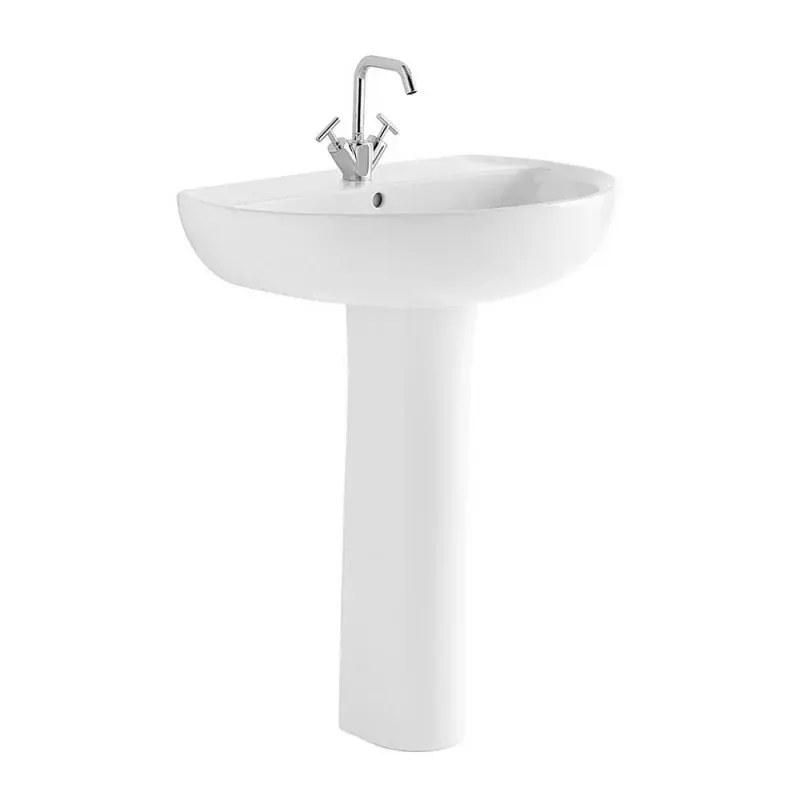 Lavabo con colonna 60 cm Geberit in ceramica lucida Colibrì Direttamente Dal Produttore