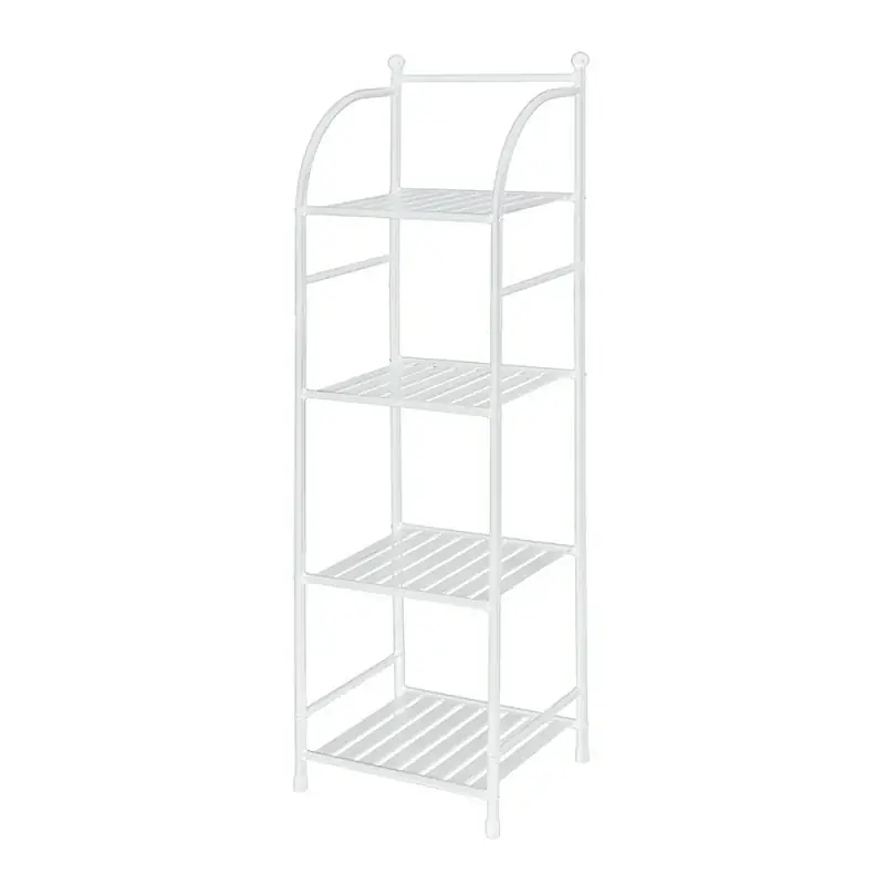 Scaffale bagno H 116 in metallo design bianco con quattro ripiani Subito Disponibile
