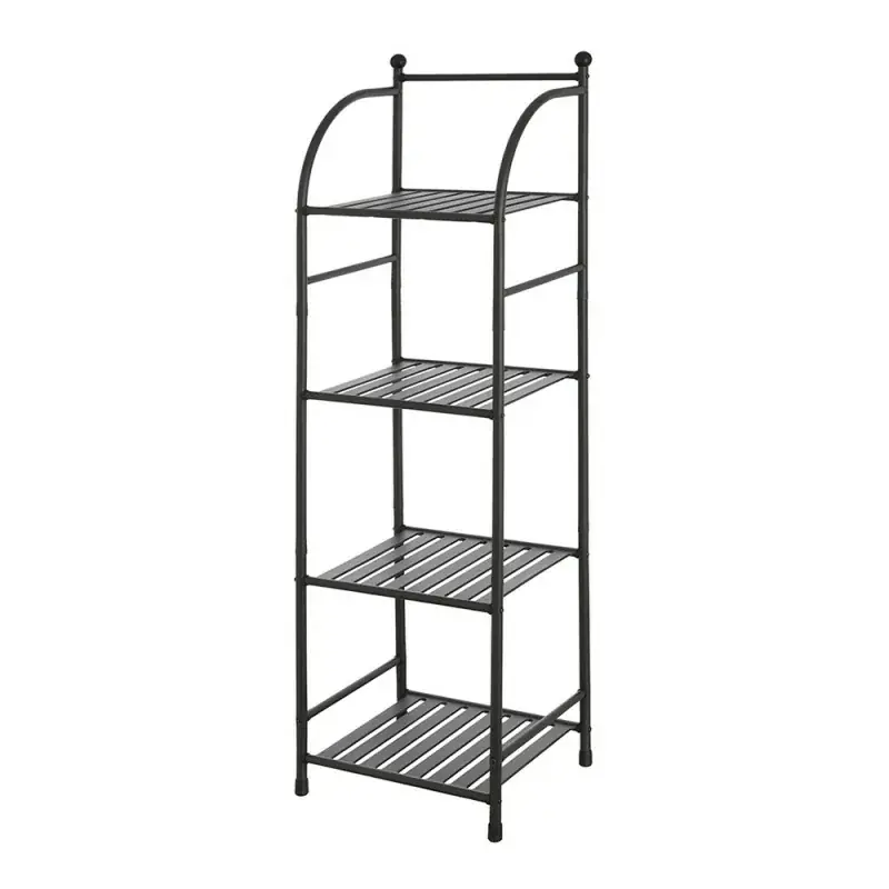 Prezzo Ridotto Scaffale bagno H 116 in metallo design nero con quattro ripiani