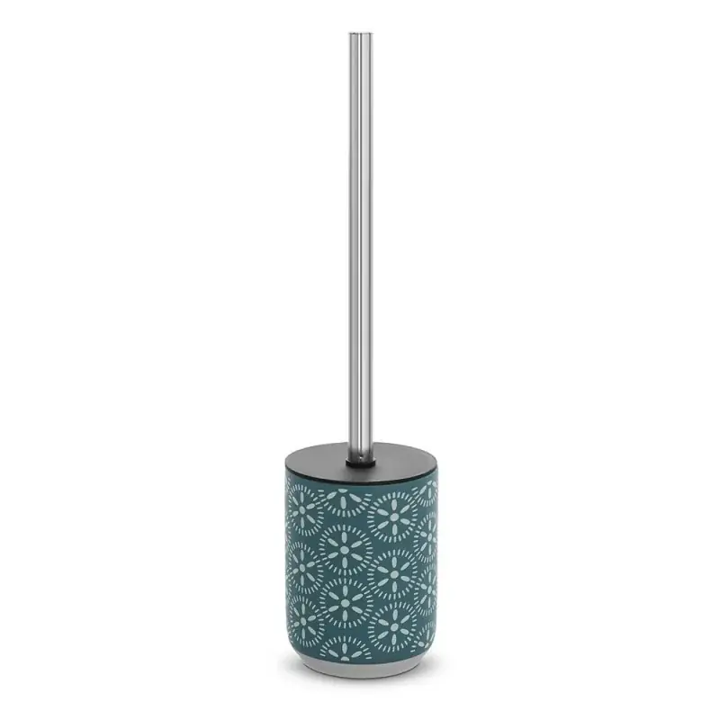 Offerta Limitata Portascopino da terra in ceramica turchese cobalto con setole nere Circus