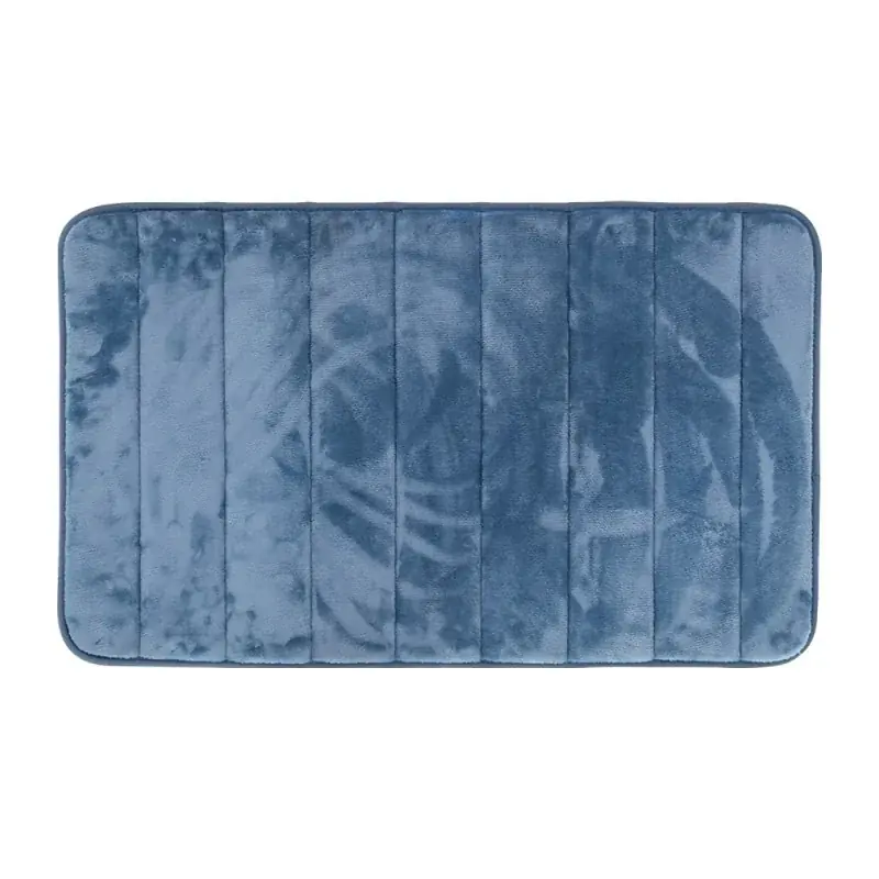 Tappeto bagno 100% poliestere 45x75 turchese cobalto antiscivolo Memo Nuova Collezione