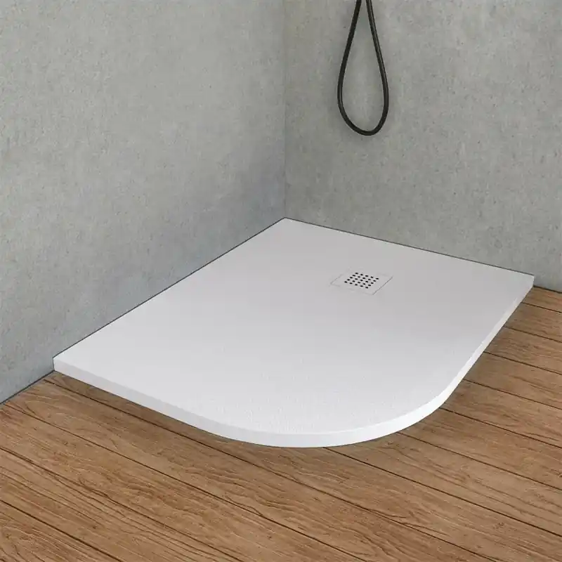 Piatto doccia resina 70x90 semicircolare destro bianco pietra riducibile Loren Promo Stagionale