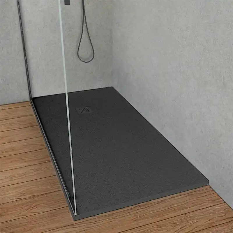 Piatto doccia resina 80x160 antracite pietra filo pavimento ultra slim Loren A Buon Prezzo