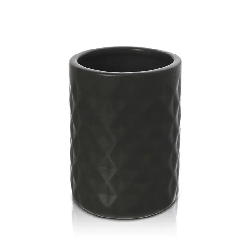 Saldi Portaspazzolino da appoggio nero in ceramica Cristal
