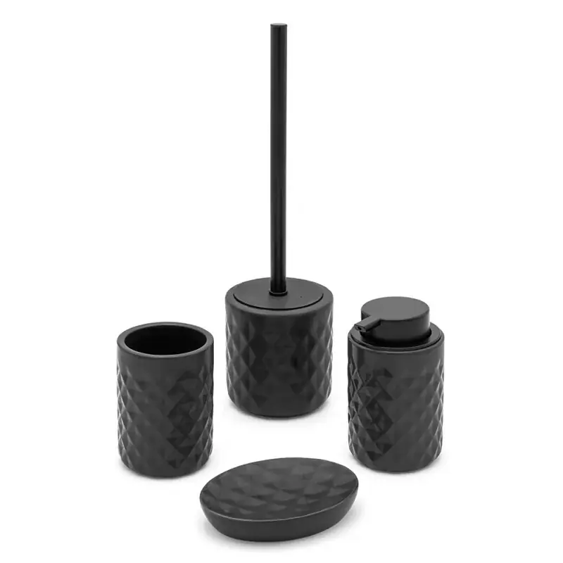 Offerta Speciale Set completo accessori bagno nero in ceramica Cristal