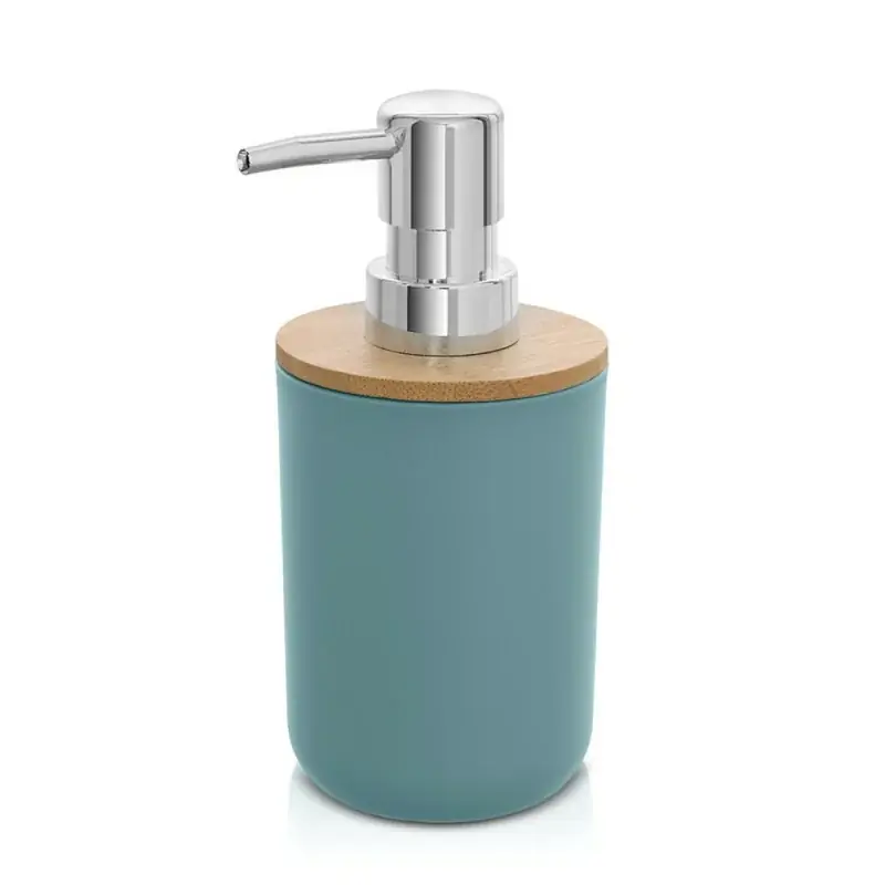 Dispenser sapone da appoggio acquamarina in abs e bambù Surf Must-Have