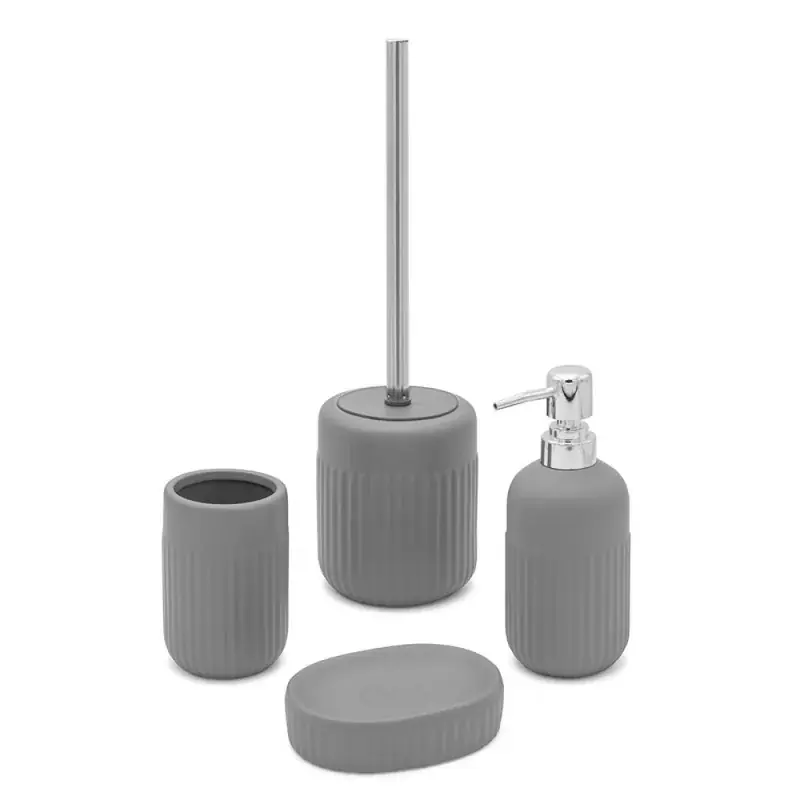 Set completo accessori bagno grigio in ceramica Cup Non Perdere