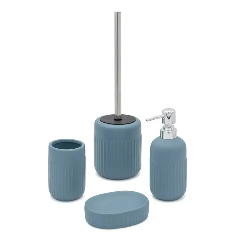 Offerta Lampo Set completo accessori bagno turchese cobalto in ceramica Cup